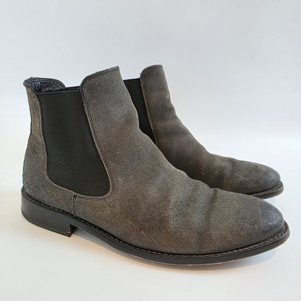 Thursday Boot Co Duke Grey Suede Chelsea Boots Men 8.5 Handcrafted Goodyear Welt